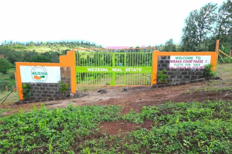 Gated entrance of the Wezesha Kenol project
