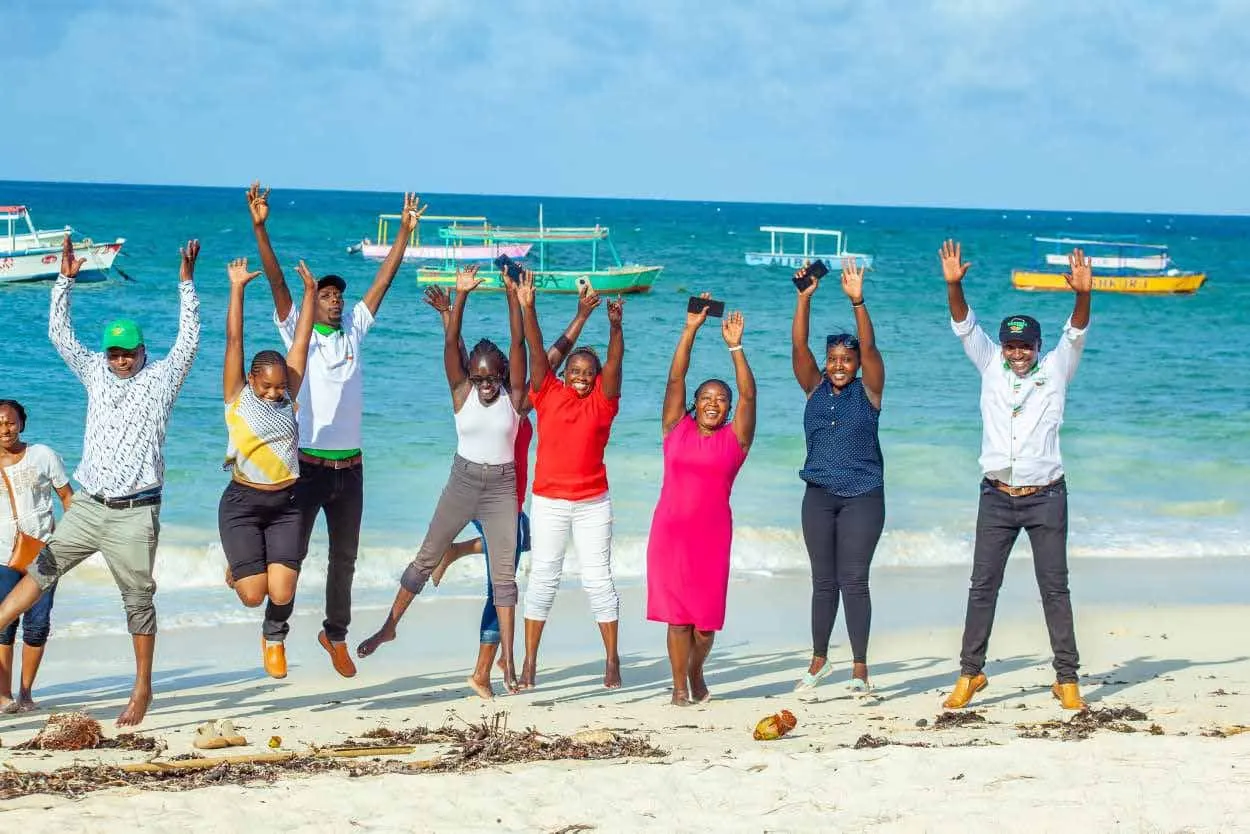 Clients on a Wezesha site visit at the Malindi coast
