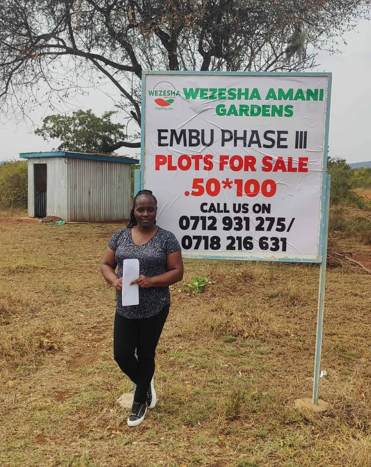 Wezesha Amani Gardens, Embu – plots for sale sign
